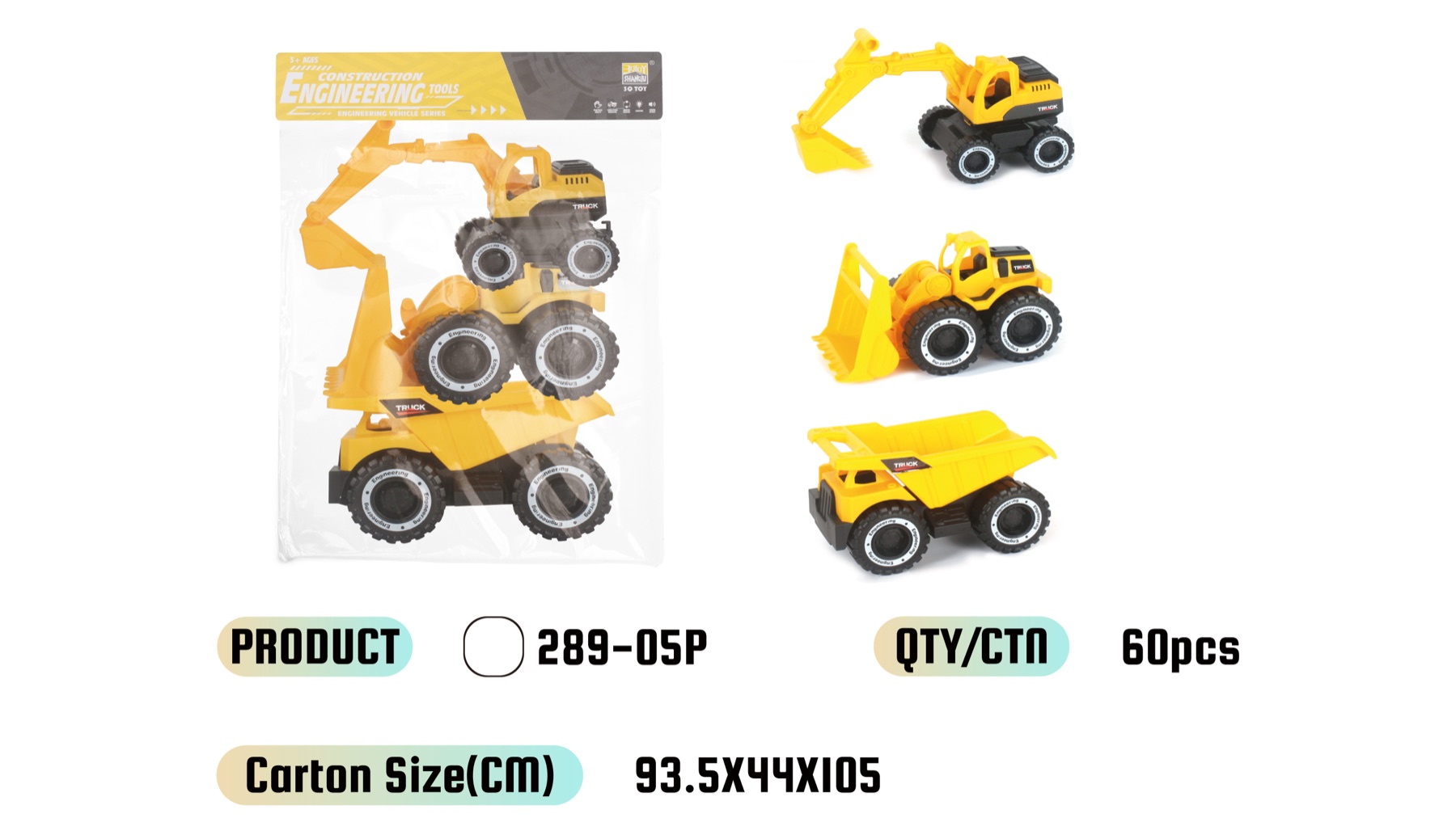 289-05P construction engineering toy vehicle bag set